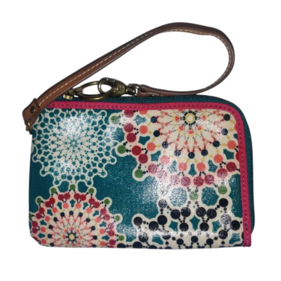 Fossil multi colored Wristlet Zip Around w/ gold tone hardware - Picture 2 of 2